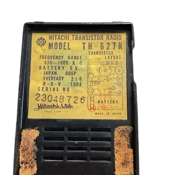 Hitachi 6 Transistor Radio w/ Leather case TH-627R - Picture 12 of 13